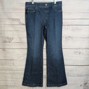 Spanx Shape EveryWear Flare Jeans Blue Pull On Pant Stretch Control Women's XL